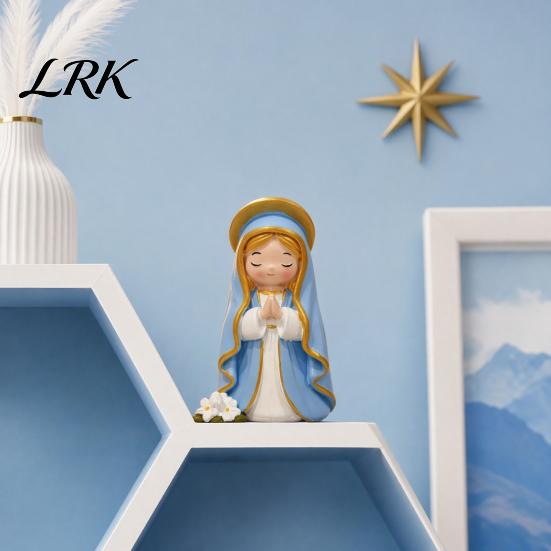Lebendige Mädchenstatue Niedliche Harzfiguren, Mini Betende Sammlerfigur, Kleine Ornamente für Haus Büro Schreibtisch Dekoration Schlafzimmer Dekoration