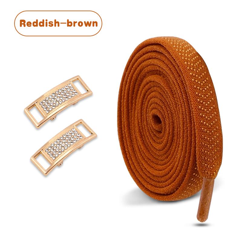 Elastic Laces Sneakers Tennis No Tie Shoe Laces Gold Diamond Buckle Shoelaces Without Ties Flat Shoelace for Shoes Accessories