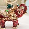 Rhinestone Elephant Keychain Vintage Animal Charm Key Ring Pendant Backpack Bag Purse Decoration Accessory Party Favors