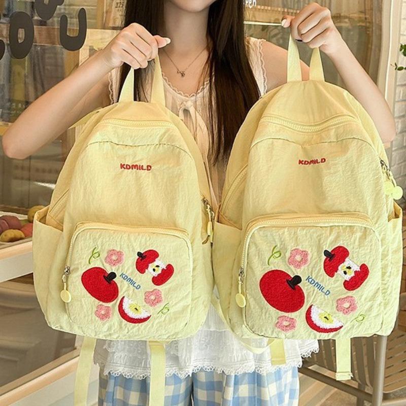 Japanese ins new high-value, fresh, sweet and cute apple backpack, lightweight spring outing backpack for junior high school students