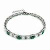 Personalized 4 Colors Available Claw Setting Rectangular and Square CZ Stainless Steel Tennis Bracelet With Extension Chain