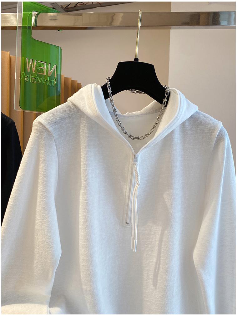 Autumn/Winter Women's Half-Zip Hooded Long-Sleeve Casual Top