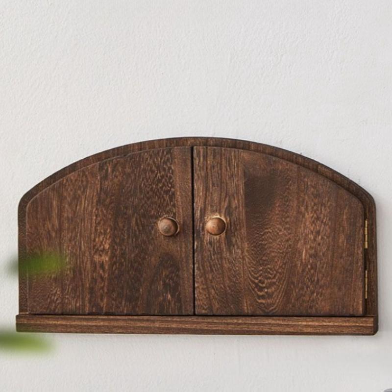 Solid Wood Switch Covers Double Door Switch Protective Cover Creative Socket Dust Covers Retro Living Room Wall Decoration