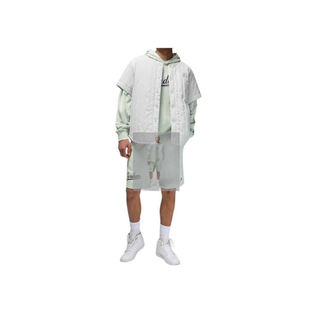 Jordan Solid Color Logo And Letter Print Elastic Waist Casual Shorts Men Bottoms Green FN4701-005