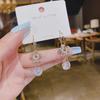 Silver Needle Crystal Zircon Flower Hanging Opal Earrings Earrings Douyin Kuaishou Live Broadcast Explosive Earrings Earrings