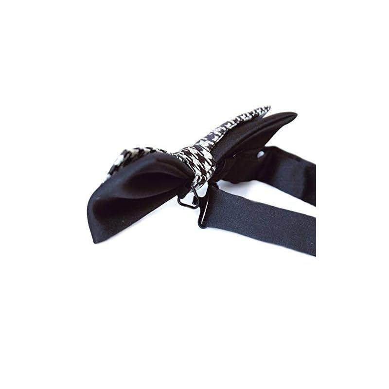 Used [D.Arts] New Butterfly Tie, Black, Double Layer, Silk, Nishijin-ori, Made In Japan (Houndstooth Pattern) 1
