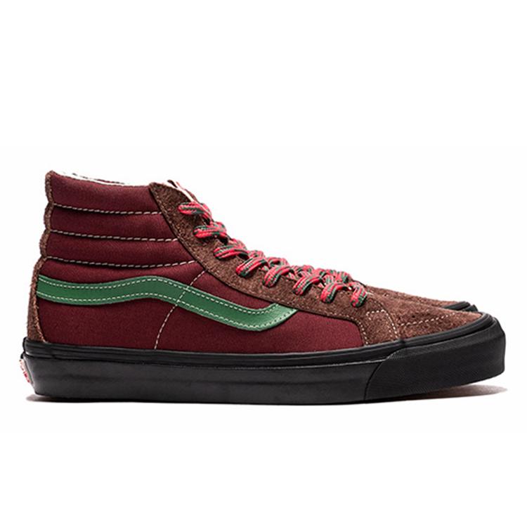 Vans SK8 Hi Vault Retro Skateboarding Shoes Unisex Red Wine Red VN0A4BVBTIX