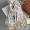 Tassel Winter Cashmere Scarves Plush Cape Wraps Retro Long Shawl  Autumn Winter