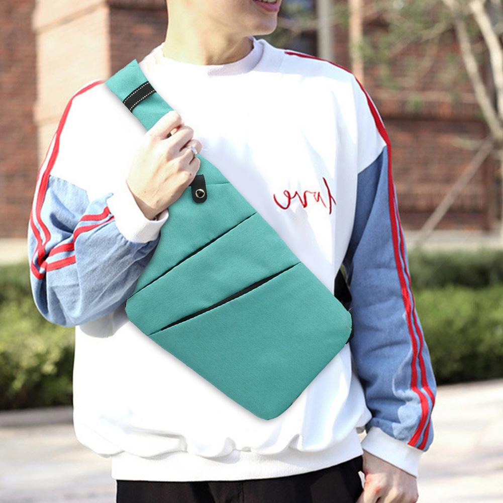 

Чоловічі протикрадійські сумки через плече Багатофункціональні Модні Сумки-кросбоді Нейлонова Однотонна Сумка на груди Високоякісна Сумка-месенджер Дорожні сумки Left Shoulder небо синє кольору