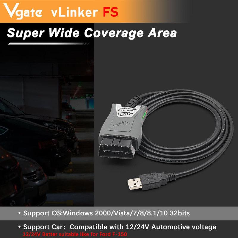 Vgate Vlinker FS ELM327 USB OBD2 Car Diagnostic Tools FORScan OBD2 Automotive Scanner MS/HS CAN PK OBDLink EX For Mazda For Ford