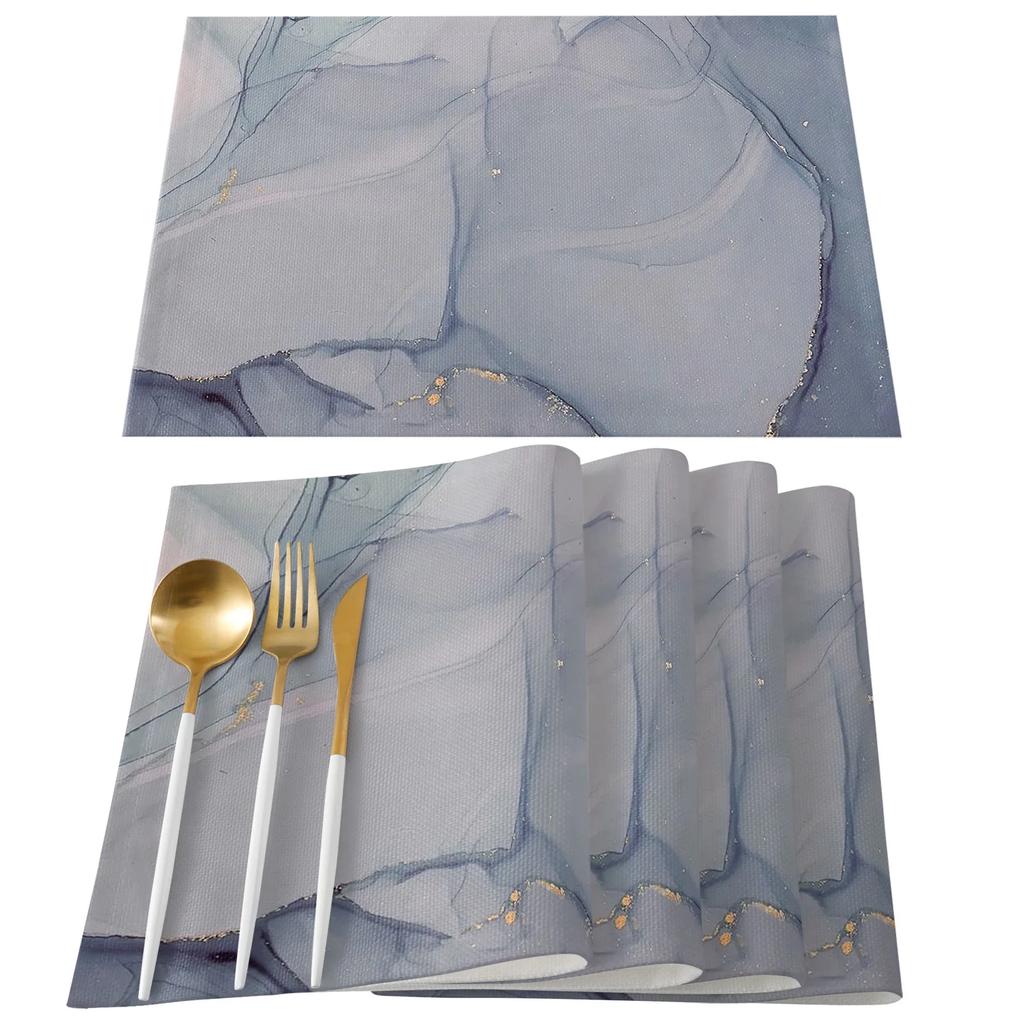 1pcs Placemats Marble Pattern Table Mats for Dining Table Kitchen Accessories Modern Home Decor Linen Tableware Pads Coaster