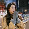 Gloves Winter Women's Velvet Thickened Warm Cute Hairy Mouth Riding Cold-proof Cycling Windproof Skiing
