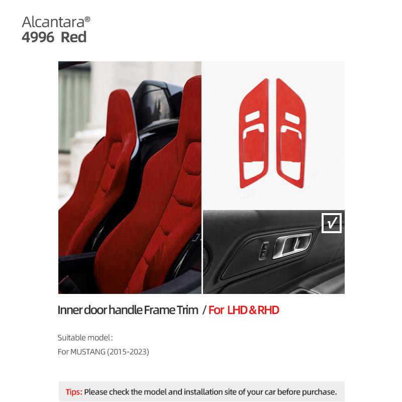 Make of Alcantara Betterhumz For Ford Mustang 2015- Auto Door Bowl Handle Trim Sticker Tuning Decor Car Interior Accessories