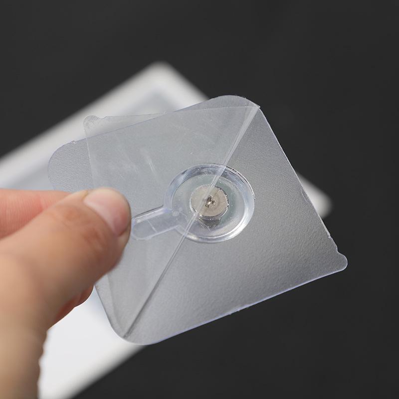 6pcs Strong Adhesive Nails Wall Hooks Transparent Seamless Waterproof Kitchen Bathroom Screw Hook Sticker Nail Holder Hanger