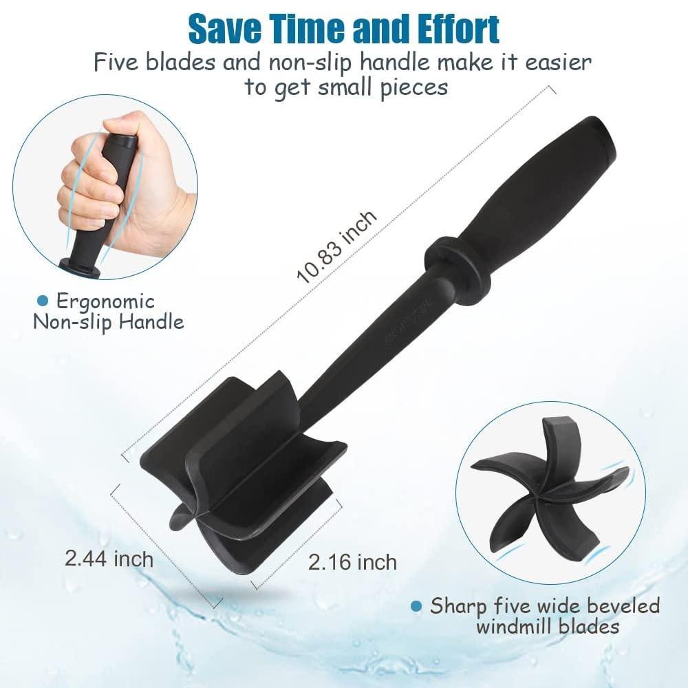 Meat Chopper and Masher Set Heat Resistant Hamburger Chopper for Ground Beef and Turkey Non Stick Kitchen Tool