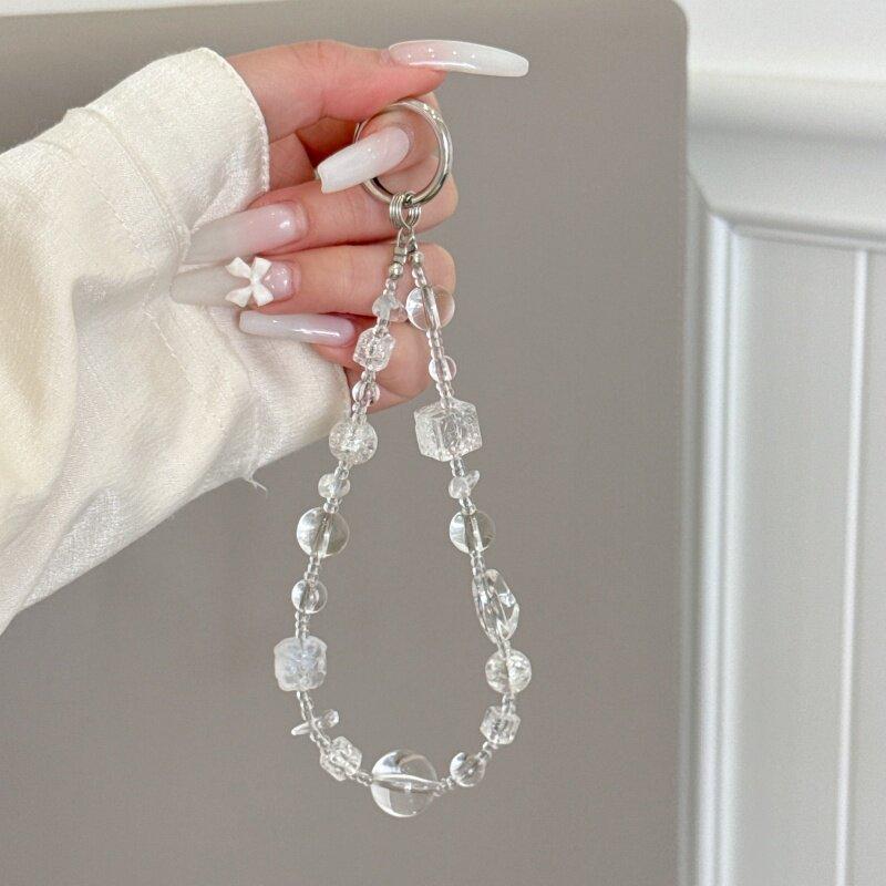 Light Luxury High-End Crystal Bead Mobile Phone Chain,Lnstagram Style Women's Pearl Wrist Bag Decoration,Keychain Hanging chain