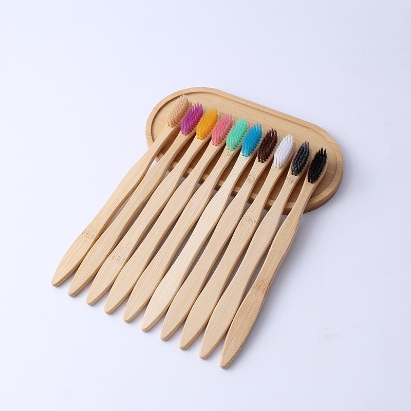 10-Pack Soft Bristle Bamboo Toothbrush Set for Adults - Ideal for Home, Hotel, or B&B, Custom Labeling Available