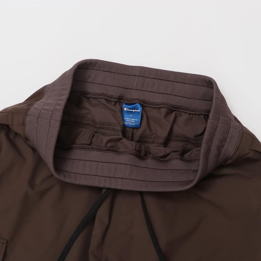 Champion Stretch Logo Long Size Men's Water-Repellent One-Point Pants, Brown, XL, C3-YSD03