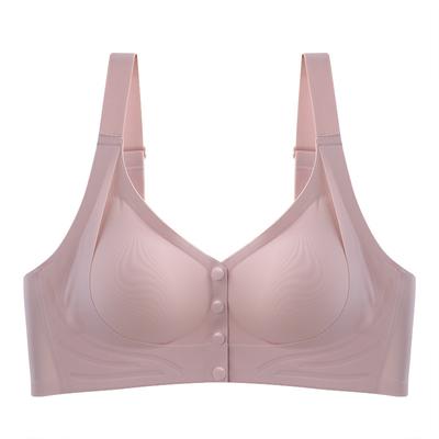 Módní spodní prádlo s přední přezkou bez stop pro ženy, prodyšné a pohodlné bez ocelových kroužků Velké podprsenky středního a staršího věku