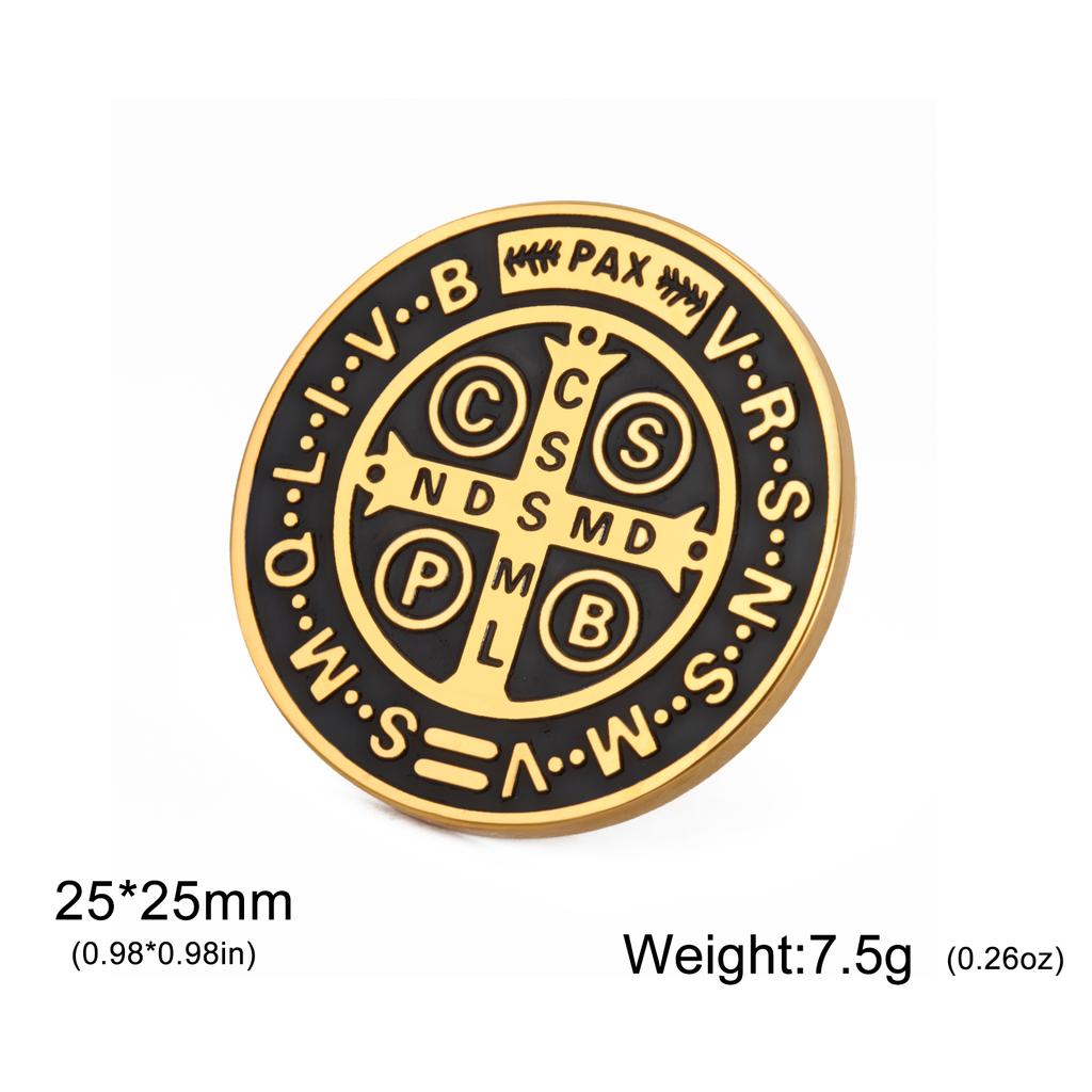 Teamer CSPB Round Badge Pin Brooch Stainless Steel For Women Man Suit Shirt Jewelry Vintage Accessory 2026 New Fashion Gift