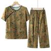 Elderly Women's Short Sleeve Summer Top & Pants Set - Lightweight Grandma Clothing