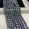 1String, Black Natural Freshwater Pearls, Handmade Rice Pearl Beads for Jewelry Making DIY Necklaces, Bracelets Crafts (Beads 8-9mm, Length 36cm)