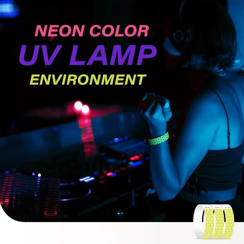 50/100pcs Neon Star Paper Wristbands Tear-Proof Disposable Event Bracelets For Concerts, Festivals, Parties, Holidays