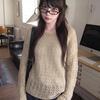 Relaxed Autumn 2026 Women's Crochet Cardigan - Loose Knit, Round Neck, Lazy Hollow Texture Knit Top.