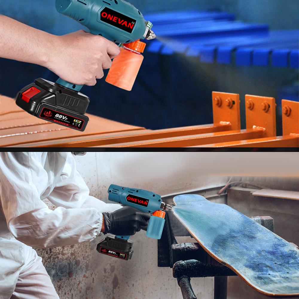 ONEVAN 100ML Electric Spray Gun Cordless Paint Sprayer Rechargeable Auto Furniture Steel Power Tools  For Makita 18V 21V Battery