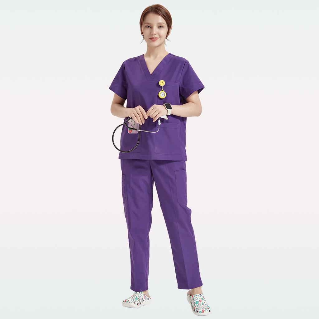 Women Medical Uniforms Doctor Nurse Scrubs Set Basic Clinical Aesthetic Hospital Workwear Dental Pet 8020