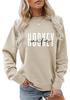 European & American Fashion Long Sleeve Loose Hoodie with 'Hockey Wife' Print for Women