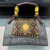 Chinese style retro embossed large capacity high quality soft durable fashion exquisite lightweight commuter outdoor beach shoulder crossbody bag
