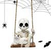 Halloween Roliga Trähängande Prydnader Skelettprydnader Hartsstaty för Utomhusträdgård Uteplats Gräsmatta Gård