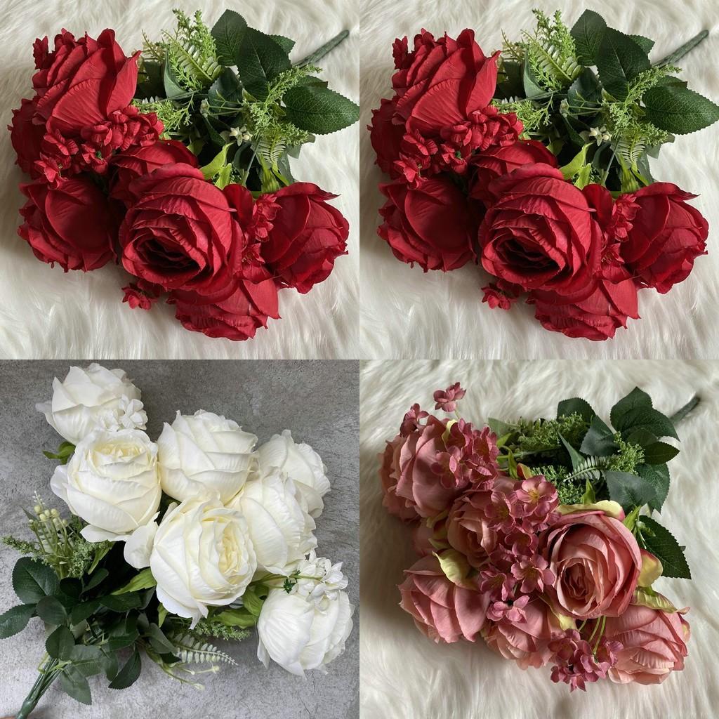 European Wedding Hall Flower Material With Faux Rose For Restaurant Decor