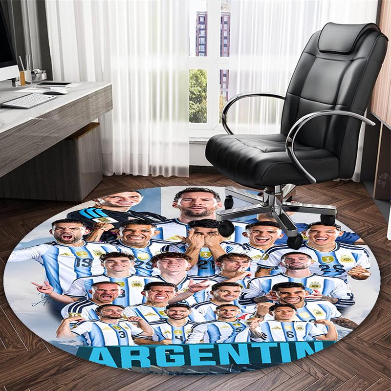 1pc M-Messi5 Carpet, Round Rug, Comfortable, Suitable for Entryways, Living Rooms, Office, And Bedrooms, Christmas Decoration
