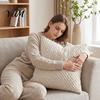 Soft Elastic Couch Pillows Bubble Corduroy Throw Pillowcase, Decorative Square Cushion Cover, Living Room Accessories Textured Invisible Zipper Pillow