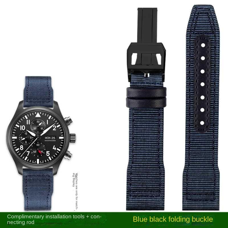 Bracelet de montre en nylon 20 mm 21 mm 22 mm pour IWC Universal Pilot Mark 18 Spitfire Fighter Série Portugal Bracelet de montre en toile