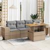 VidaXL Garden Lounge Set with Cushions 5 Pcs Beige Braided Resin 3327321