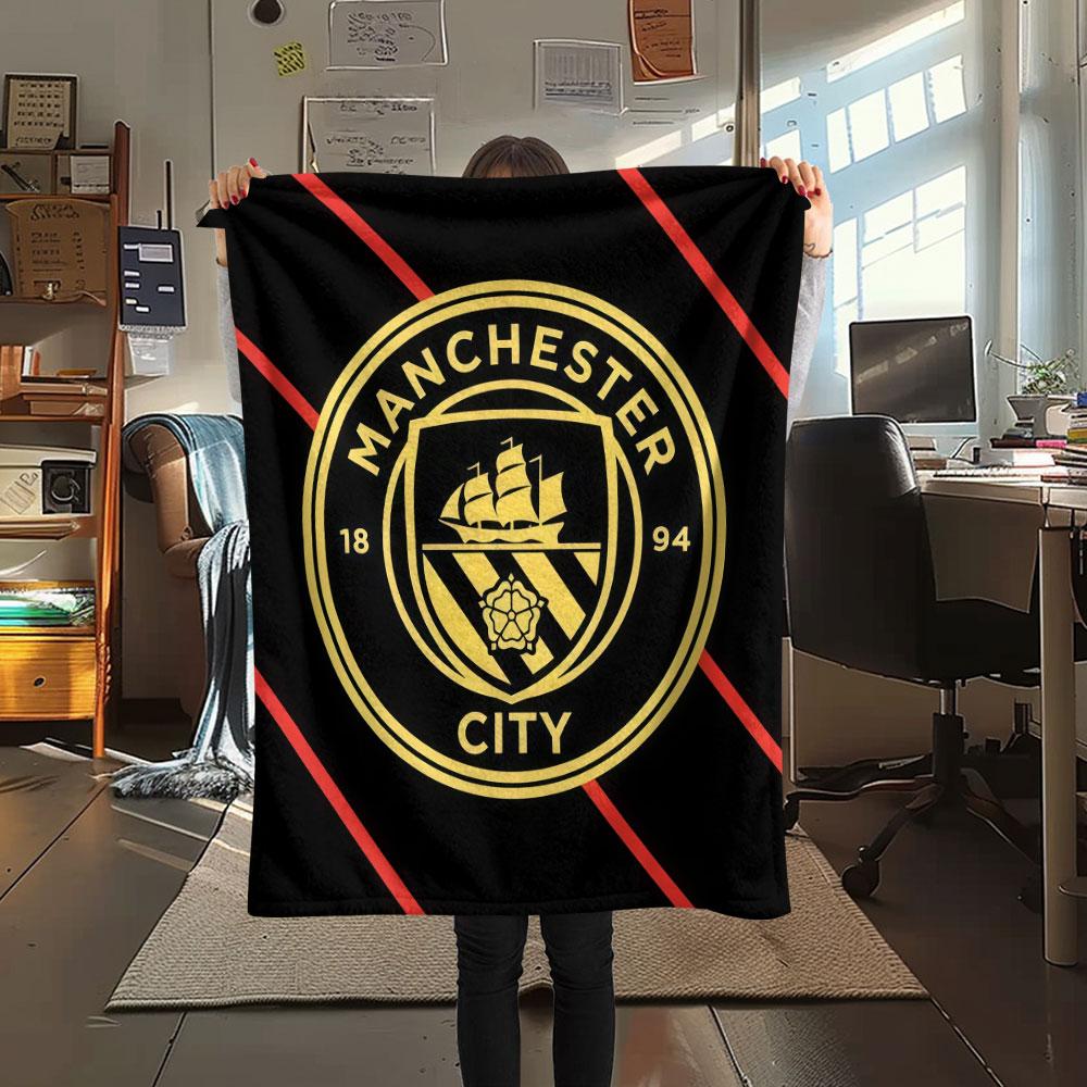 Bold MCFC Decals Blanket, High Quality Comfortable for All Seasons, Home Decor, Warmth and Comfort