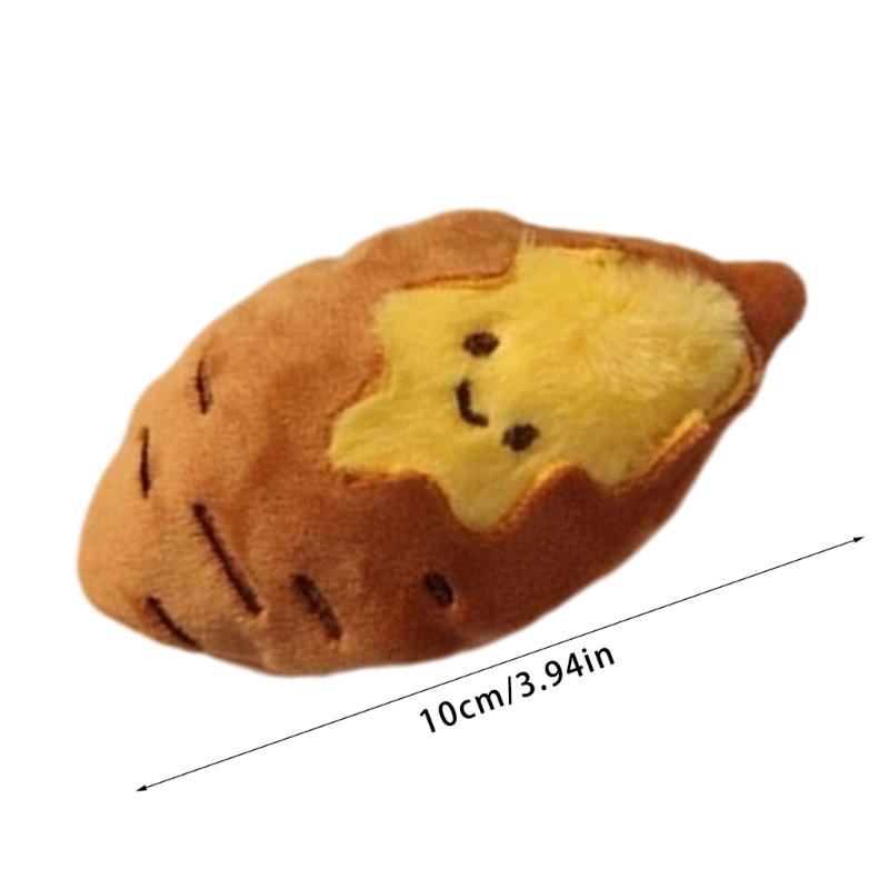 Multifunctional Adorable Roasted Sweet Potato Plush Keychain for Bag Charm Car Decoration Gift Ornament