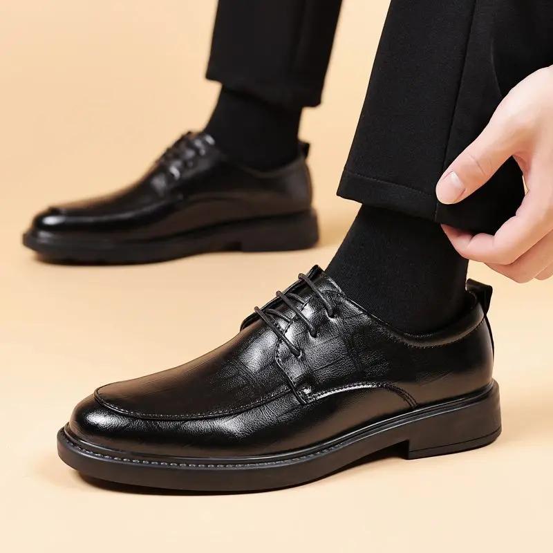 Fashion Office Leather Brogue Shoes for Men Lace Up In Promotion Adults Footwear Offer Man Casual Shoe Classic Original Common Designer