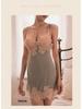 Meishilan Ice Silk Lace Camisole & Pajama Set for Women - Summer Seductive Nightwear