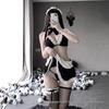 Linlin Ting Sheer Maid Role-Play Lingerie Set: Open Crotch, 3 Pieces