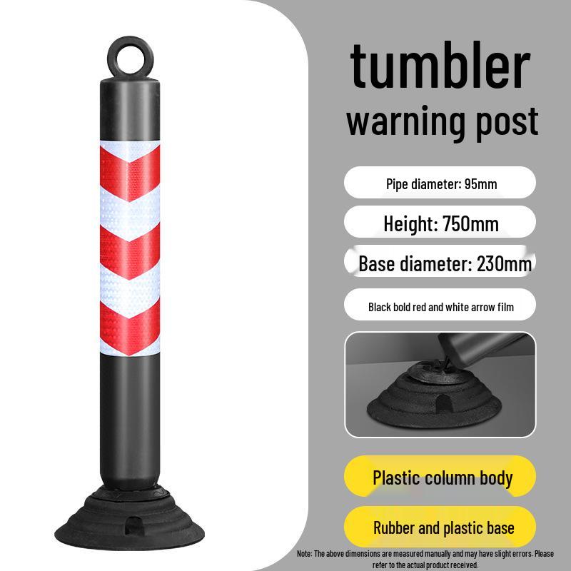 Reflective Elastic Road Barrier Post - Anti-Collision, Detachable, 80cm