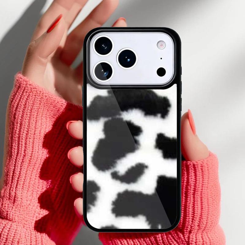 Spotted Cow Skin Print Slim Phone Case for iPhone 17 Air 16e 15 14 13 Pro Max Back Cover for 12 11 Pro Coque