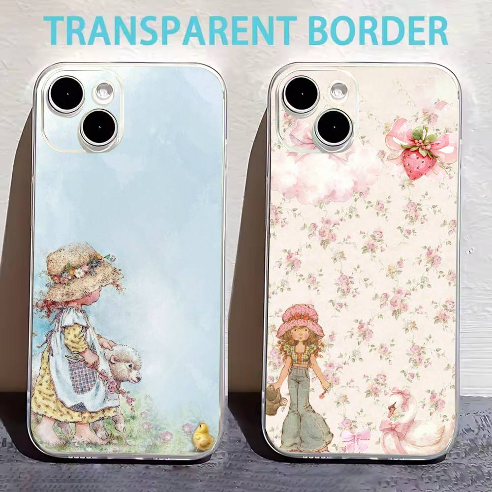 Art S-Sarah K-Kay Pattern Phone Case For iPhone17,16,15,14,13,12,11 Plus,Pro Max Soft Transparent Cover