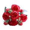 Artificial Peonies Flowers with 5 Heads Blooms And 4 Buds Faux Peony Bouquet Floral Arrangement for Home Vase Decor Boho Wedding Table Centerpiece