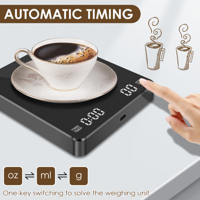 Digitale Kaffeewaage Hochpräzise Elektronische Espressowaage Mit Automatischer Zeitmessung für Schmuck Edelstein Gewürz Küchenwerkzeuge