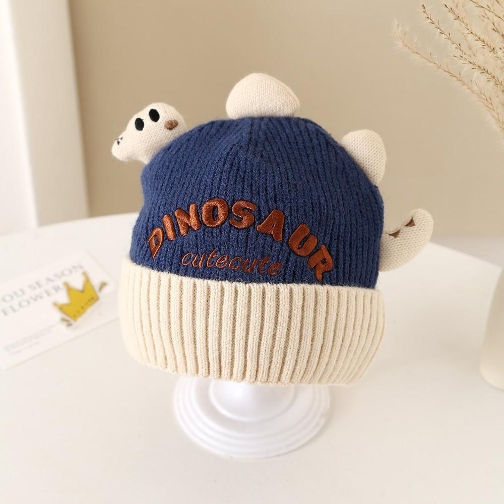 New Cute Cartoon Dinosaur Kid Pullover Hat Cold Proof Warm Ear Protection Hat Windproof Thickned Knitted Hat Winter