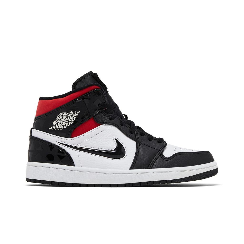 Air Jordan 1 Mid 'Quai 54' (Unisex) Black / White / Red Vintage Basketball Shoes CJ9219 001